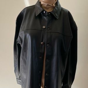 NWT Black Faux Leather Jacket Size: Medium